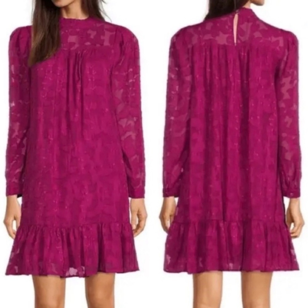 Tommy Hilfiger Fuchsia Long Sleeve Lace Dress Size 10